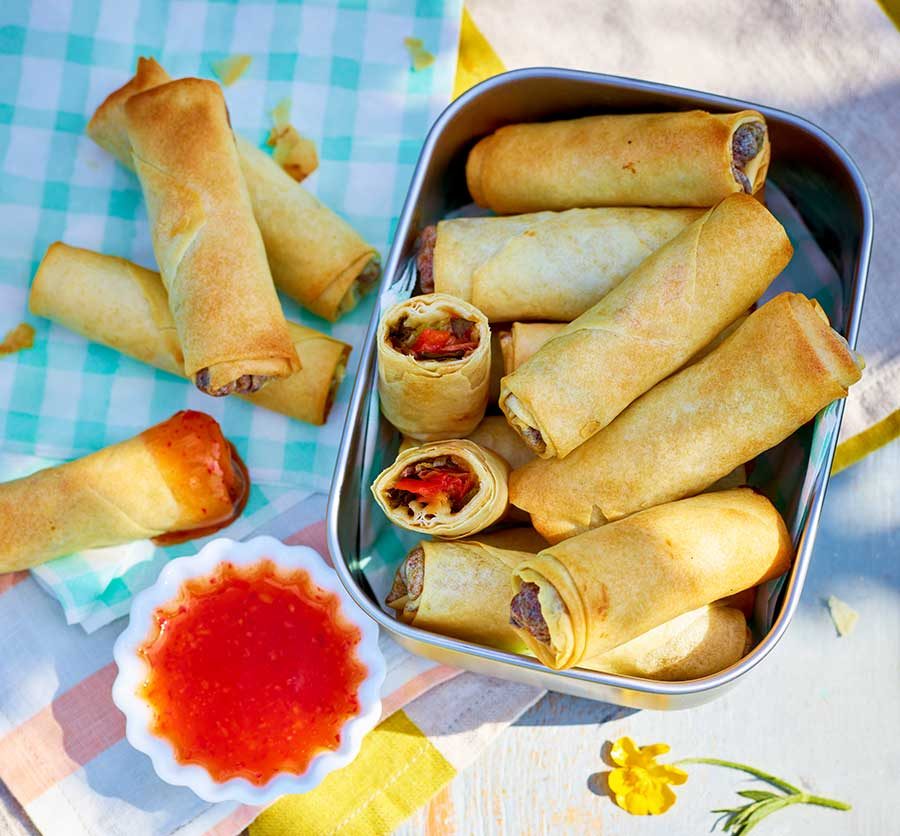 Air-fryer spring rolls recipe | BBC Good Food